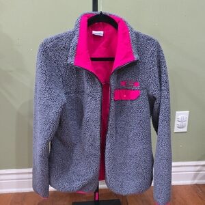 Columbia Women's Gray and‎ Pink Teddy Jacket